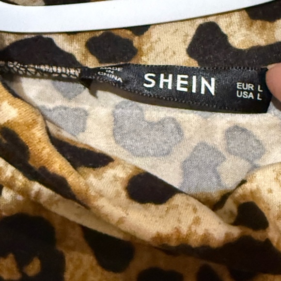 Black and Brown Fitted Blouse with Leopard Print - Picture 3 of 3